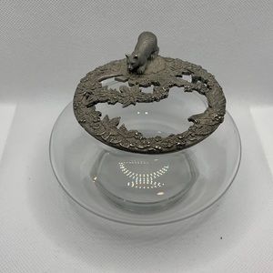 Rawcliffe Pewter Potpourri Jar Pewter Lid 4x3" EUC